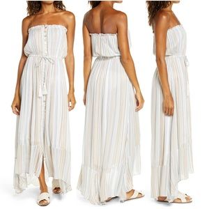 Nordstrom Strapless Button Front Maxi Dress